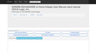 SHR558 CEIVASHARE In-Home Display User Manual users manual ...