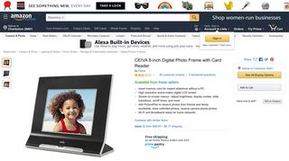 Amazon.com : CEIVA 8-inch Digital Photo Frame with Card Reader ...