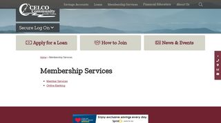 Membership Services - Celco Community Credit Union