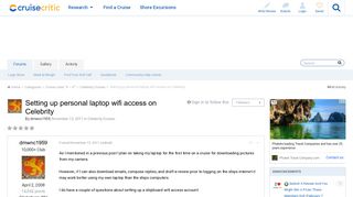 Setting up personal laptop wifi access on Celebrity - Celebrity Cruises ...