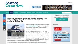 New loyalty program rewards agents for selling Celebrity