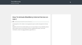How To Activate BlackBerry Internet Service on Cell C – TechWonda