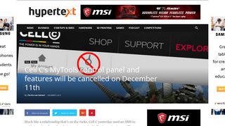 Cell C's MyTools control panel and features will be cancelled on ...