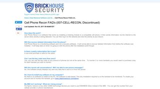 Product Support | BrickHouse Security Cell Phone Recon FAQ's (007 ...