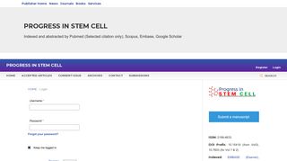 Login | Progress in Stem Cell