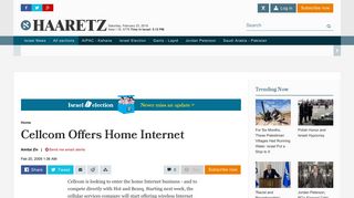 Cellcom offers home Internet - Haaretz - Israel News | Haaretz.com