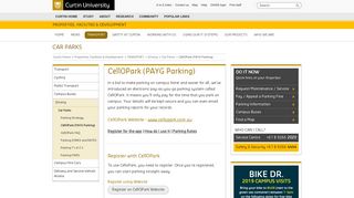 CellOPark (PAYG Parking) - Curtin Properties - Curtin University