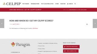 How and when do I get my CELPIP scores? - CELPIP