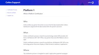 Platform - Celtra Support