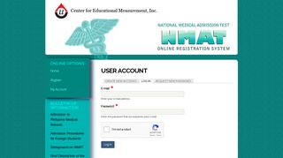 User account | NMAT Online Registration System