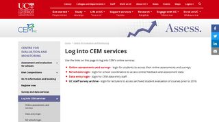 Log into CEM services | University of Canterbury