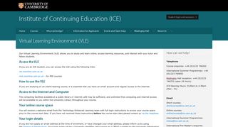 Virtual Learning Environment (VLE) | Institute of Continuing Education ...