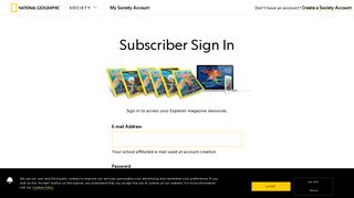 Subscriber Sign In | National Geographic Society