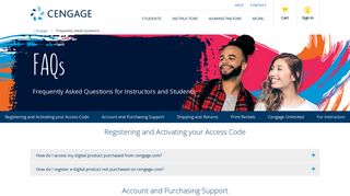 Frequently Asked Questions for Students & Instructors - Cengage
