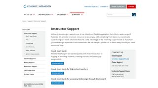 Instructor Support - WebAssign