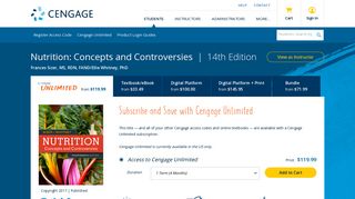 Nutrition: Concepts and Controversies, 14th Edition - Cengage