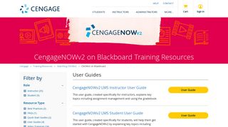 CNOWv2 on Blackboard - Training Resources - Cengage