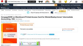 Amazon.com: CengageNOW on Blackboard Printed Access Card for ...