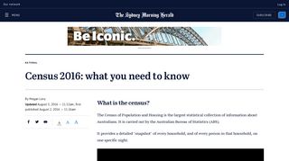 Census 2016: what you need to know - Sydney Morning Herald