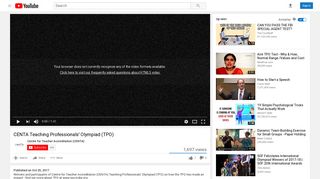 CENTA Teaching Professionals' Olympiad (TPO) - YouTube