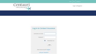 Log in to Centauri Insurance