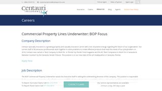 Careers - Commercial UnderwriterBOP - Centauri Insurance