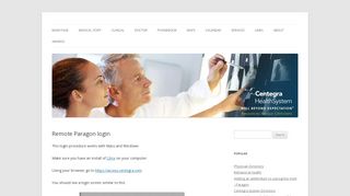 Remote Paragon login | Centegra Health System