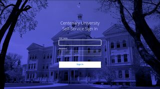 Centenary University Self-Service Sign In - Self-Service - Centenary ...