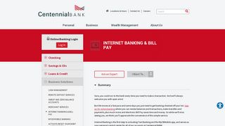 Online Banking & Bill Pay | Lubbock, TX ... - Centennial Bank