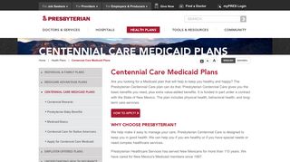 Centennial Care Medicaid Plan | Presbyterian Healthcare, Inc ...