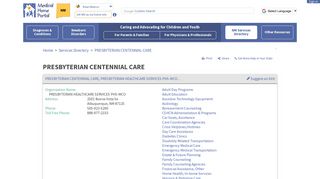 PRESBYTERIAN CENTENNIAL CARE - Medical Home Portal