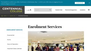 Student Services | Enrolment Services - Centennial College
