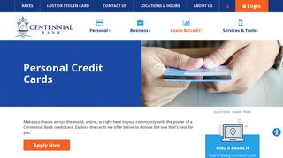 Personal Credit Cards | Centennial Bank | Trezevant, TN - McKenzie ...