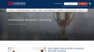 Centennial Rewards Checking Cumberland Security Bank