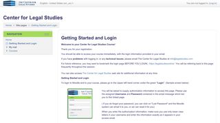 CLS: Getting Started and Login - Center for Legal Studies