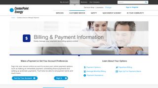 Billing & Payment Options to Manage Your ... - CenterPoint Energy
