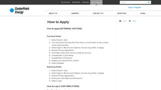 How to Apply - CenterPoint Energy
