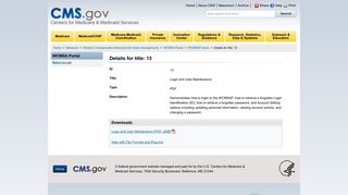 Login and User Maintenance - Centers for Medicare & Medicaid ...