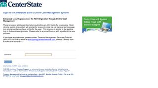 CenterState Bank's Online Cash Management system!