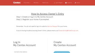 Owner's Entry Login | Centex