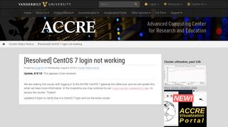 [Resolved] CentOS 7 login not working | ACCRE | Vanderbilt University