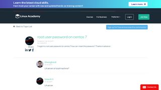 root user password on centos 7 by Srikanth S - Linux Academy