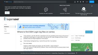 linux - Where to find SSH Login log files on centos - Super User