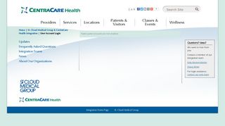 User Account Login - CentraCare Health, Central Minnesota