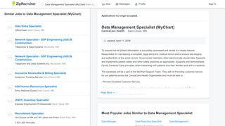 Data Management Specialist (MyChart) Job in Saint Cloud, MN at ...