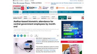 Aadhar-based biometric attendance for central government ...