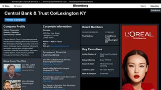 Central Bank & Trust Co/Lexington KY: Company Profile - Bloomberg