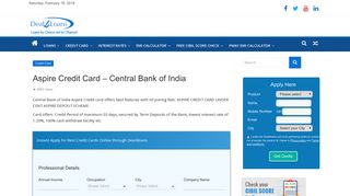 Aspire Credit Card – Central Bank of India – Deal4loans