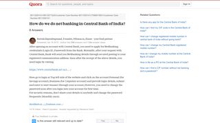 How do we do net banking in Central Bank of India? - Quora