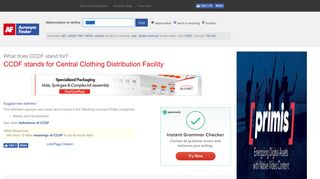 CCDF - Central Clothing Distribution Facility | AcronymFinder